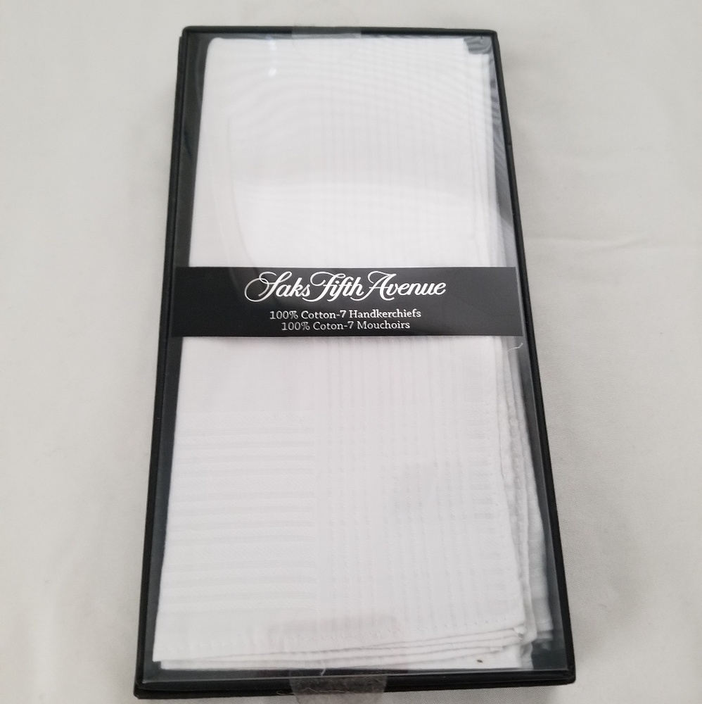 Saks fifth Avenue handkerchiefs Mens 100% cotton